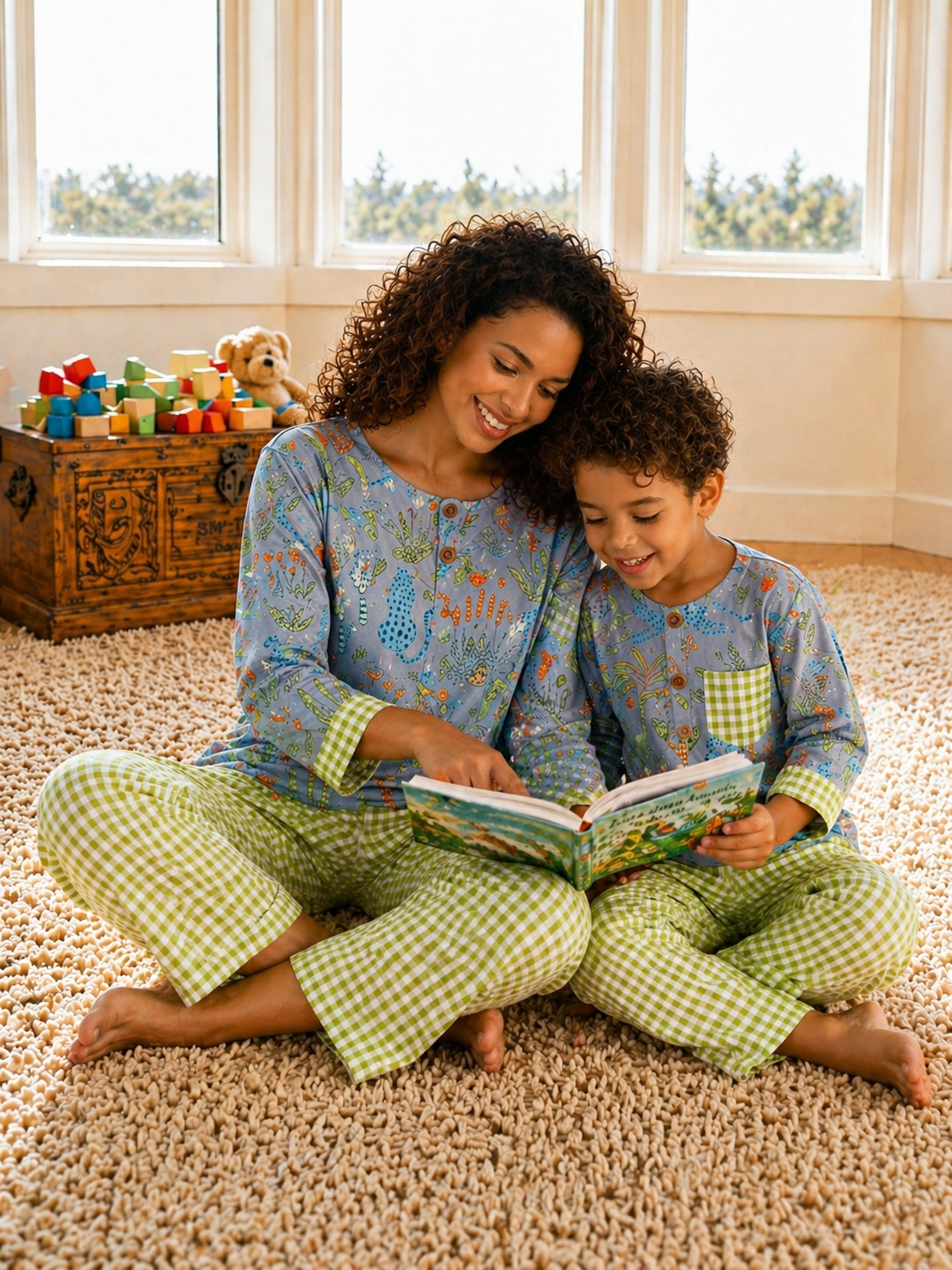 The Green Grey Forest Matching Pajama Set