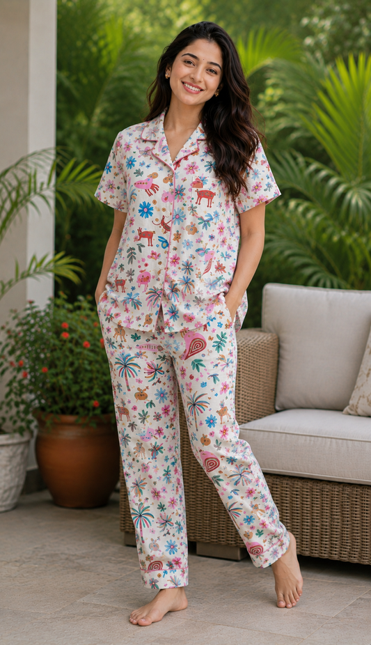 White Coastal Paradise pajama set