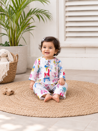 White Paws & Bows Kurta pajama- dog print